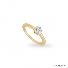 Chaumet Yellow Gold Round Brilliant Cut Diamond Ring 0.50ct G/VS1